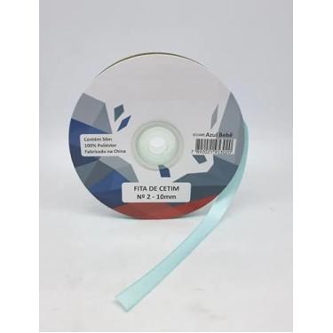 Imagem de Fita de Cetim Simples 10mm N°2 com 50 Metros - UNIDADE - Escolha a Cor (AZUL BEBÊ - C1169)