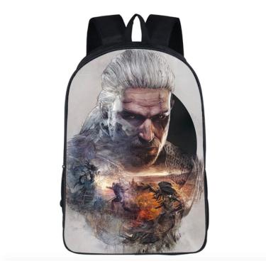Imagem de Mochila escolar Witchers Wild Hunt Geralt of Rivia para estudantes