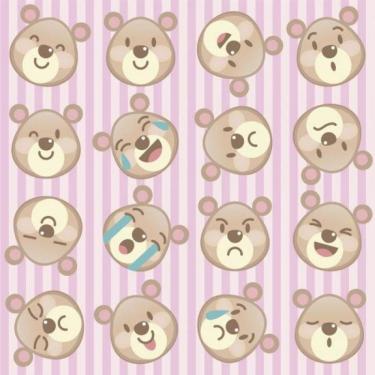 Imagem de Papel De Parede Infantil Ursinho Divertido
