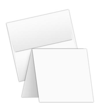 Imagem de Conjunto de cartões comemorativos quadrados - Cartões brancos em branco com envelopes - Ótimo para saudações de férias, cartões de agradecimento, convites de casamento, convites de chá de bebê de