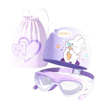 Imagem de YIJU Touca de Natação Infantil Impermeável com Visão Clara e Óculos de Mergulho para Meninas, Meninos e Crianças.
