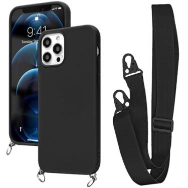 Imagem de Capa de corrente com cordão de alça para Xiaomi POCO X5 M4 Pro X4 X3 NFC M3 F5 para Redmi Note 11 Pro 10C 12 Capa de silicone com cordão crossbody, preto, para 10C