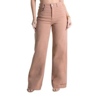 Imagem de Calça Sarja Sawary Wide Leg - 280408 - caqui 40-Feminino