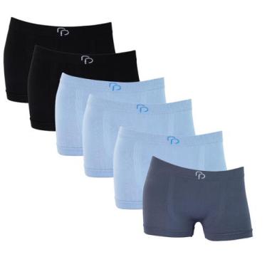 Imagem de Kit 6 Cueca Boxer Menino Infantil Rafa Parize Sem Costura Elastano Pre