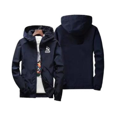 Imagem de Jaqueta Bomber Com Capuz Estampada CCCP União Soviética Masculina Esti