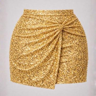 Imagem de Short Saia de Paete Brilhante Plus Size G1 ao G8 Cos Alto Luxo Elegant