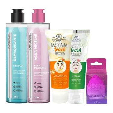 Imagem de Kit Limpeza Facial Make In/off Agua Micelar Esponja Demaq - nova aveni
