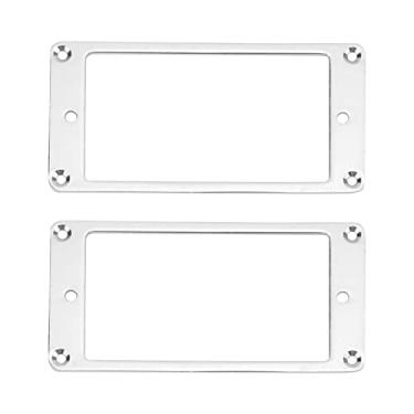 Imagem de Eujgoov Conjunto de anéis de montagem captador de liga de alumínio com parafusos de montagem para guitarra elétrica (prata)