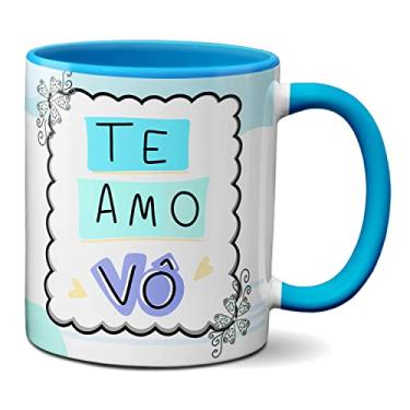 Imagem de Caneca Feliz Dia Dos Avós Presente Vovô e Neta Te Amo Vô (Azul)