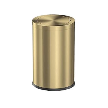Imagem de Caixote de lixo Lata de lixo de aço inoxidável de luxo leve 9L/15L Lata de Lixo Dourada Lata de Lixo Dourada Sala de Estar Quarto Cozinha Lixeira Caixote da Cozinha (Size : 9L)