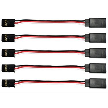 Imagem de Apex RC Products Extensão de servo estilo Futaba de 75 mm – Pacote com 5 #1000