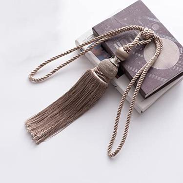 Imagem de Suportes de cortina de amarração de cortina Correia de cortina com franjas de janela Correia de cortina de gancho simples, T13,2 PCS