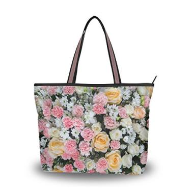 Imagem de Bolsa de ombro My Daily feminina floral com lindas flores, Multi, Large