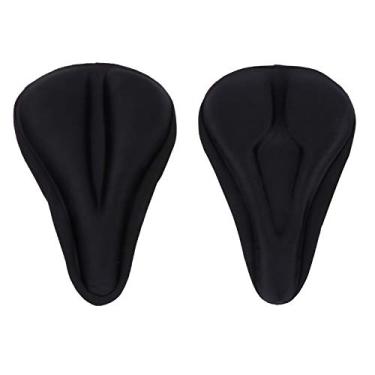 Imagem de BESPORTBLE, 2 peças, capa de selim de bicicleta, almofada de silicone para assento de bicicleta, assento de bicicleta, almofada de gel macio à prova d'água, preto, almofada para assento de bicicleta para mountain road Cruiser