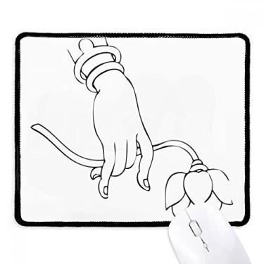 Imagem de Tapete de borracha para jogos Culture Religion Customs padrão de lótus com borda costurada