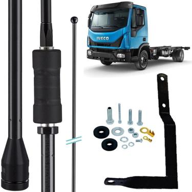 Imagem de Antena Px Viúva Negra Mini Argentina 200w 1,08m Iveco Tector Stralis Carona Parafusos Fixação