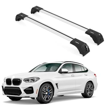 Imagem de ERKUL Barras transversais de rack de teto para BMW X4 F26 2014-2018 | Barras transversais de alumínio anti-roubo para telhado, transportador de carga, bagagem, caiaque, canoa, bicicleta | Preto