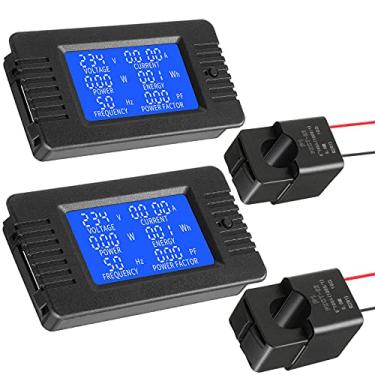 Imagem de 2 peças AC 80-260 V 100 A Crs-022b LCD Digital Corrente Tensão e Monitor de Corrente Amperímetro Voltímetro de Potência com Transformador de Núcleo Dividido Corrente 100 A CT
