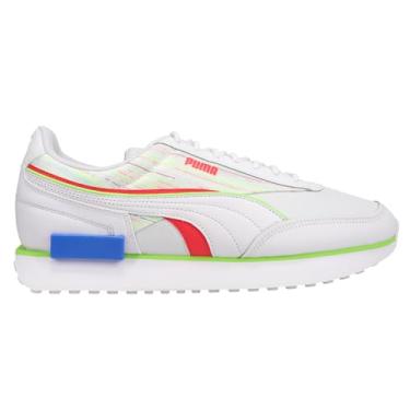 Imagem de PUMA Men's Future Rider Sneaker, White-Sunblaze-Green Glare, 11.5