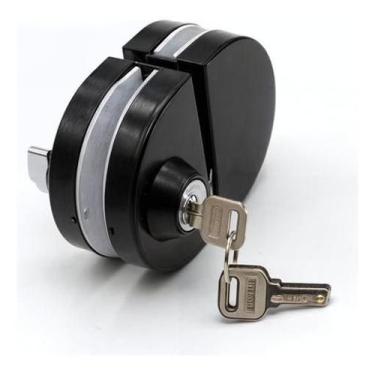 Imagem de Fechadura 98-6 Porta De Vidro Com Pressão Preta Inox Aço - AGS