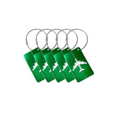 Imagem de Kit 5 Tags de mala em alumínio - Identificador de bagagem - leatanaka,