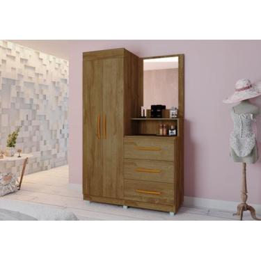 Imagem de Kit Roupeiro cômoda penteadeira Onix Freijó - Móveis Primus