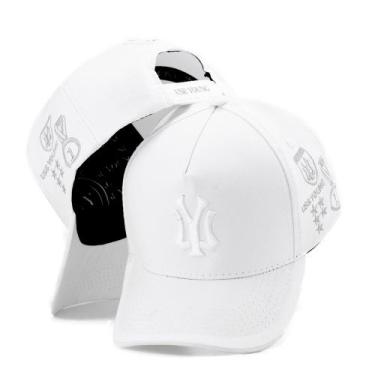 Imagem de Boné Bege Casual Masculino Feminino Use Young Bordado , Branco