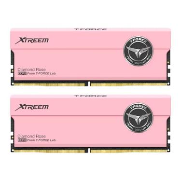 Imagem de TEAMGROUP T-Force XTREEM DDR5 Ram 32 GB (2 x 16 GB) 7200 MHz PC5-57600 CL34 A-DIE Módulo de memória RAM para chipset série 600 700 XMP 3.0 Ready Pink FFPD532G7200HC34ADC01