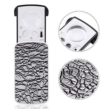 Imagem de Ferramenta de Joalheiro de Lupa 30x 60x 90x Com Luz LED, Lente óptica de Alta Definição para Joias, Selos, Moedas, Preto ou Prata (Prata)