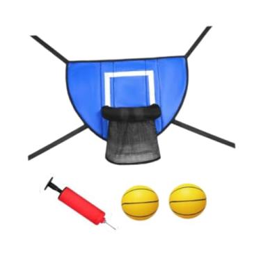 Imagem de Deevoka Mini cesta de basquete para trampolim, estrutura de basquete fácil de instalar, resistente para acessórios de fixação de trampolim de enterrada, Azul