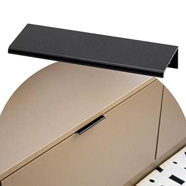 Imagem de 6 Puxadores Slim De Armario Retro Tito 64mm Cromado Bronze (Preto Fosco)