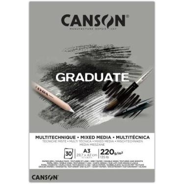 Imagem de Bloco Canson Graduate Mixed Media A3 30fls 220grs Cinza