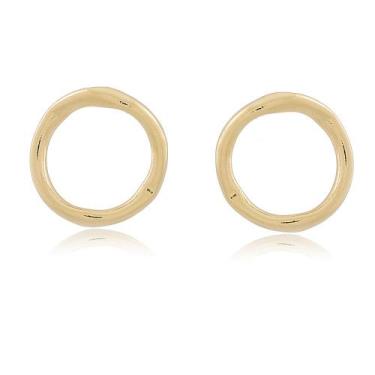 Imagem de Brinco Argola Ondulada Semi Joia Banhado Ouro 18k - Stella Semi Joia