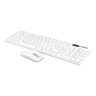 Imagem de Kit Teclado e Mouse Sem Fio, Ultra Fino, Design Compacto, Branco