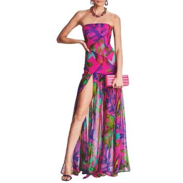 Imagem de Vestido feminino Elyincii, camiseta tubular, fina, sem alças, sem enco