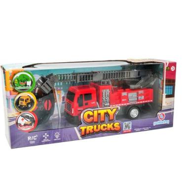 Imagem de Caminhão Bombeiro City Trucks c/Controle Remoto - Polibrinq