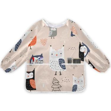 Imagem de Blusas de pintura Bolaz para crianças de 2 a 4 anos impermeáveis de ma