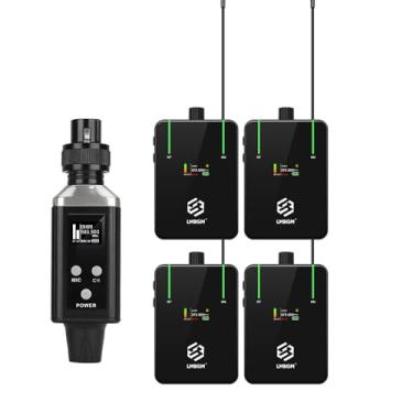 Imagem de LMBGM AR9 UHF Mono Wireless In-Ear Monitor Pro System Transmissor e receptor Beltpack para estúdio, ensaio de banda e performance ao vivo (AR9-4-BK)