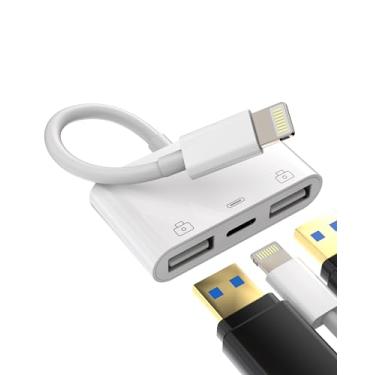 Imagem de Cabo adaptador Lightning para USB 3 em 1 OTG Conversor Jack para Apple para iPhone 14 13 12 11 Pro Max 7 8 Plus X para iPad Air Mini Acessórios Leitor de Cartão Conector Pendrive Teclado