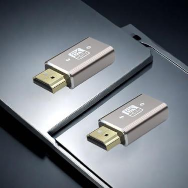 Imagem de Acoplador adaptador de extensão HDMI 2.1 para HDTV 8K60Hz de alta definição, extensor reto para cima e para baixo, compatível com laptop, PC, monitor, macho para fêmea