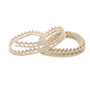 Imagem de Fita de renda fio de algodão guarnição decorativa macia para roupas diy embrulho de presente 20 jardas bege