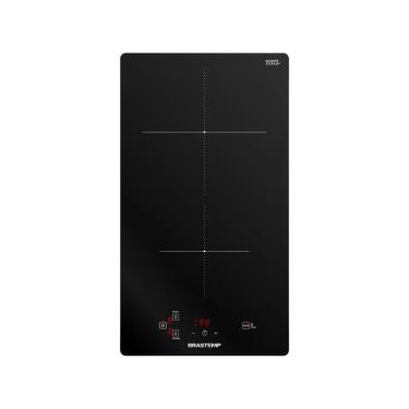 Imagem de Cooktop 2 Bocas Indução Brastemp Vitrocerâmica Touch com Timer Preto Acendimento Automático BDJ31AE