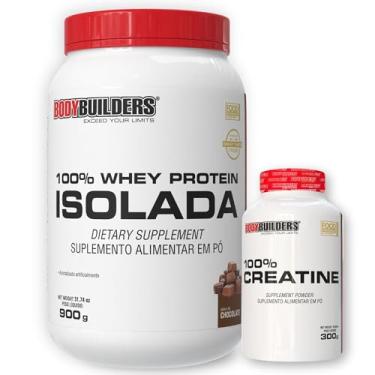 Imagem de Kit Whey Protein 100% Isolada Chocolate 900g + 100% Creatina 300g - Bodybuilders