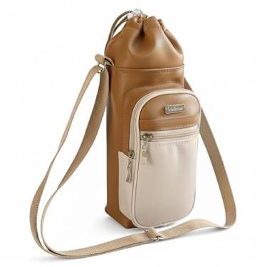 Imagem de Bolsa Térmica (CARAMELO COM MARFIM) GALANTE para Garrafa de 750 ML em Couro Sintético - Coleção Cores VERÃO 2026