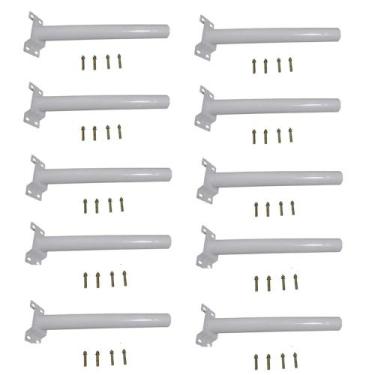 Imagem de Suporte Luminaria Solar Barra Poste Kit 10 Und Aço Rua Quintal Jardim 