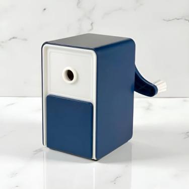 Imagem de Apontador de Mesa Manual Mecânico Manivela Afiador Cor:Azul