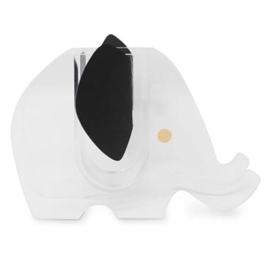 Imagem de kate spade new york Vaso de acrílico em forma de elefante com orelhas de couro sintético, mini vaso decorativo ou vaso de mesa (elefante)