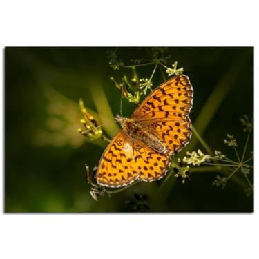 Imagem de Impressão em tela de flores de pôster polinizado, arte de parede de borboleta para casa 1 painéis decorações não ramificadas 91 cm x 61 cm