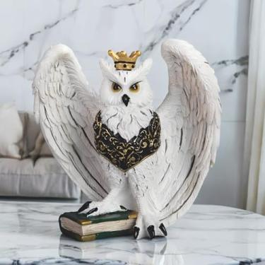 Imagem de ICE ARMOR Coruja de 11,4 cm de largura com estatueta de estátua de escultura para decoração de casa/quarto, ideias para inauguração de casa, feriados e aniversários, ótima adição colecionável