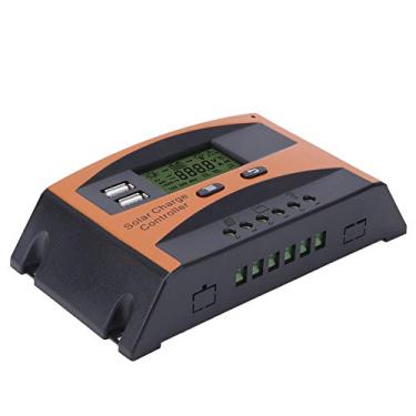 Imagem de KIMISS Controlador de Carga Solar PWM 20A Regulador Automático de 12/24 V Com Display LCD e Saída USB Dupla para Carregamento de Painel Solar